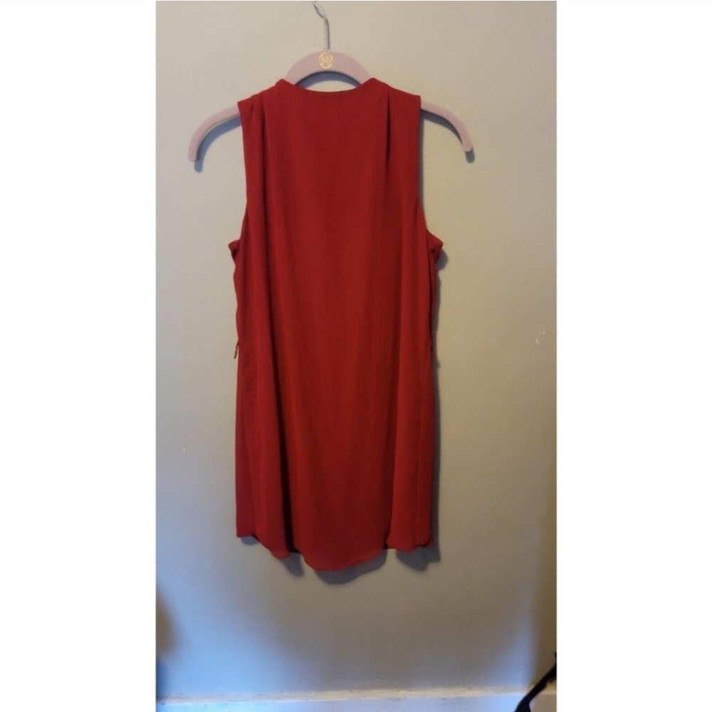 Iz Byer Burnt Orange High Mock Neck 60smini Dress - Picture 5 of 9